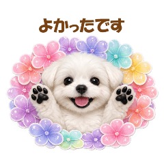 かわいいマルチーズの犬スタンプ2