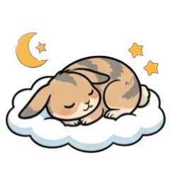 A simple sticker of a cute brown rabbit