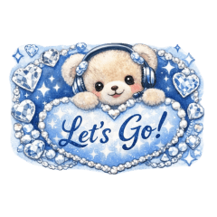 Blue Teddy Bear Stream Stickers