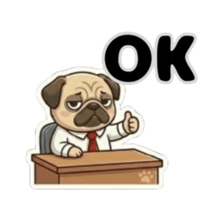 Pug Salaryman Greetings