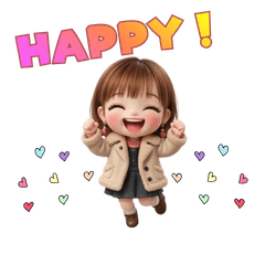 Cute Girl Emotions Share Heart Every Day