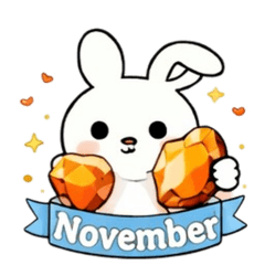 Loppy Bunny: November Gems Stickers