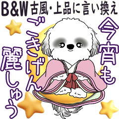 B&Wシーズー犬 2026 「古風・上品な言葉」