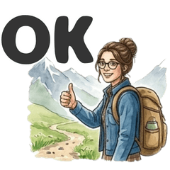 Outdoor Hiking Girl Daily Stickers