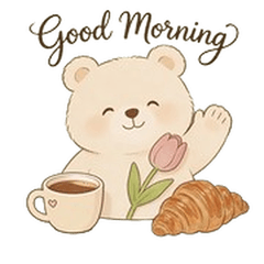 Muted Colors Cafe & Bear Greeting