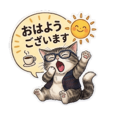 Cute glasses cat sticker