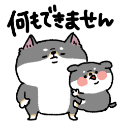 サクッと連絡スタンプ【保育園】柴犬ver.黒