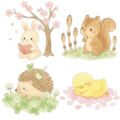 Cute watercolor stamps