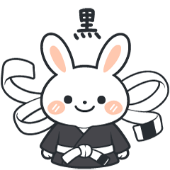 BJJ Rabbit Girl Stickers - Black Gi