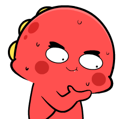 Grumpy Red Dino 5 : Animated Stickers