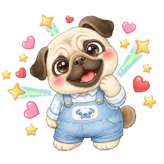 可愛巴哥日常貼圖（無文字）