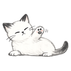 ink painting cute cat 4