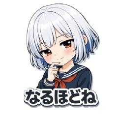 Silver-Haired Girl Stickers [Basic Set]