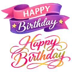 English lettering, Happy birthday