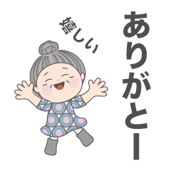 Sticker of the pretty grandmother 2