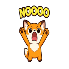 Cute Fox NO Reaction Stickers
