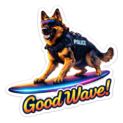 Cool Police Dog Pulis-kun Daily Sticker