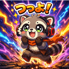 Gamer Raccoon Stickers