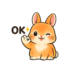 Cute orange bunny stickers