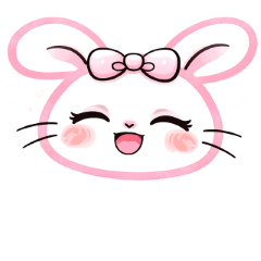 Pink Cute Bunny Emotions