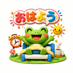 Cute Clay Frog Stickers for Daily Chat