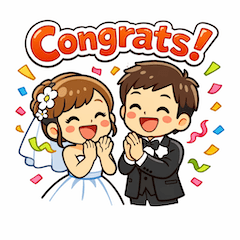 cute wedding celebration sticker
