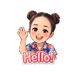 Happy Smile Girl Stickers