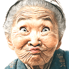 strange face grandma
