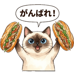 越式法國麵包貓：可愛美食實用貼圖