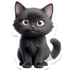 Greetings from a black kitten