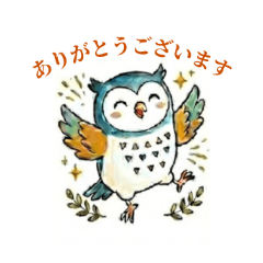 Nordic-style owl stamp10001