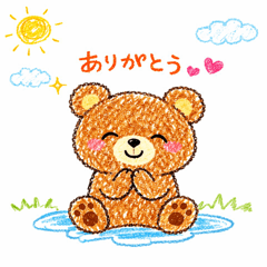Cute Crayon Bear Stickers