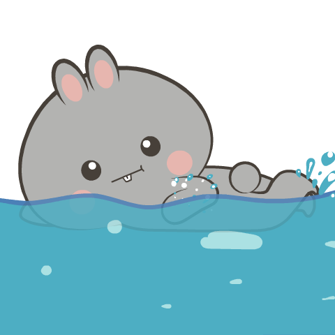 Adorable Rabbit Grey 5 : Pop-up stickers