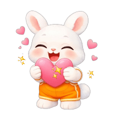 吊帶褲小兔（白）-靜-幸福