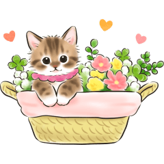 Spring Greetings - Cat Stickers (JP)