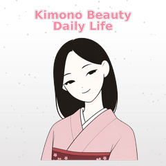 Kimono Beauty Polite Stickers (English)