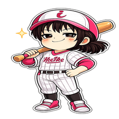 40 Everyday Baseball Girl Stickers