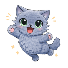 Relaxed Russian Blue Cat Stickers