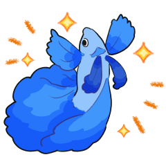 Betta-san Sticker-blue