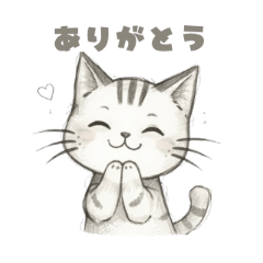 Hand-drawn style relaxed cat stickers