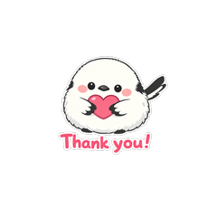 Shimaenaga stickers with English words