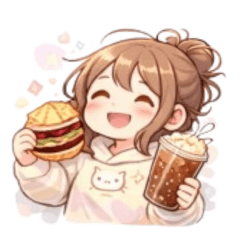 Lazy Girl: Reward Food Stickers