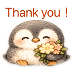 Fluffy Baby Penguin Stickers