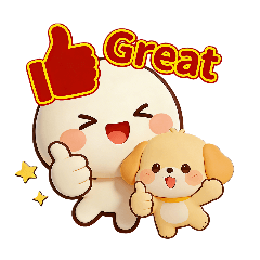 日常,問候,早安,可愛,療癒的小圓人與狗