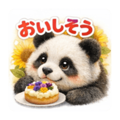 Pandas and some flowers