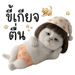 Little kitty with cute patterned pants