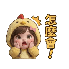可愛小雞裝萌娃小女孩的日常：超實用表情包