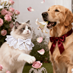 洛可可風貓狗日常-浪漫逗趣-無字