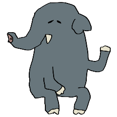 Elephant and Hippo Sticker