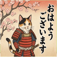 Samurai Cat Ukiyo-e Stickers 40